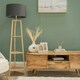 image 2 of ValueLights Hiru Wooden 3 Tier Shelf Floor Lamp Charcoal Shade & Bulb Grey