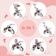 image 3 of HOMCOM 6 in 1 Kids Trike, Stroller with Parent Handle, Pink