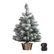 image 9 of 2ft (60cm) Pre Lit Battery LED Snow Flocked Miniature Christmas Tree with Timer
