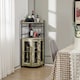image 4 of COSTWAY Kitchen Corner Bar Cabinet Buffet Cabinet With Glass Holder