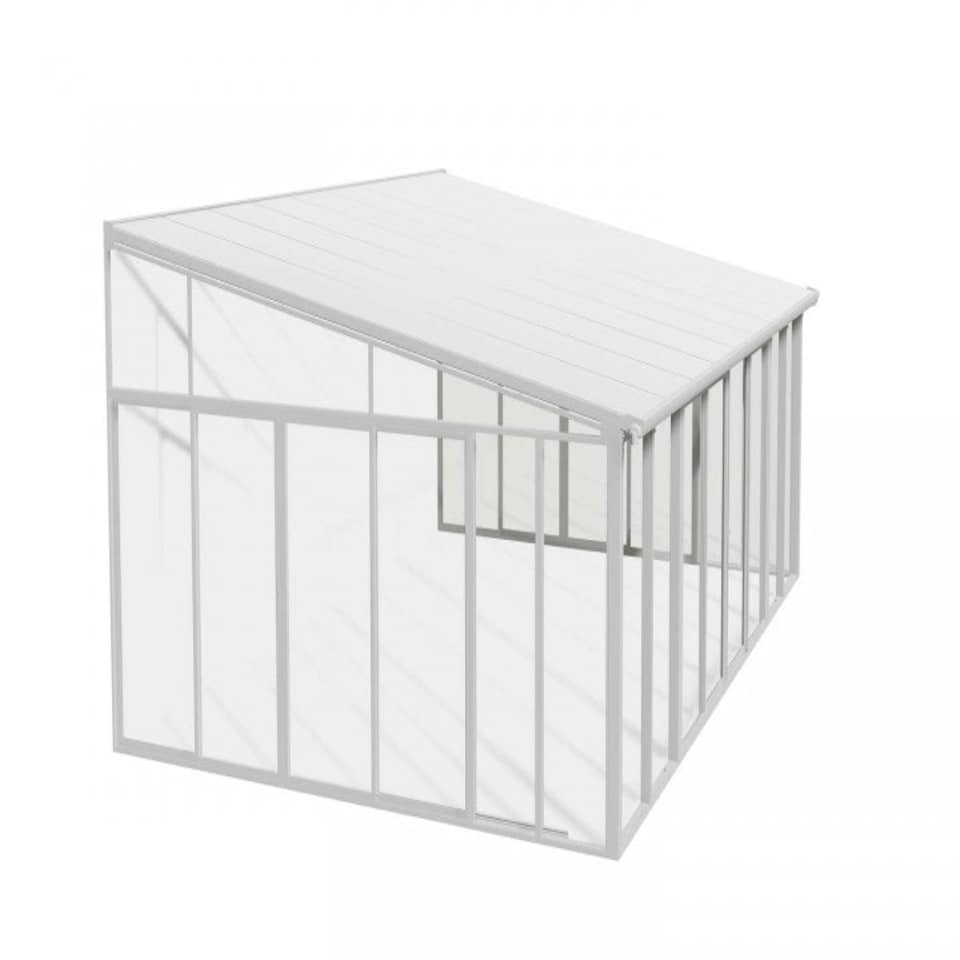 image 1 of Lean To Greenhouse Sanremo Veranda 4 x 4.25 - Polycarbonate/Acrylic - L435 x W385 x H310 cm - White
