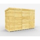 image 1 of 13 x 6 Feet Pent Shed - Single Door Without Windows - Wood - L178 x W387 x H201 cm Brown