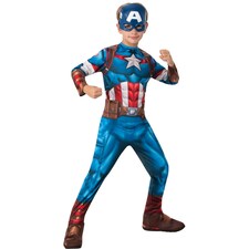 Captain America Boys Costume - Blue/Red/White - 5-6 Years 5