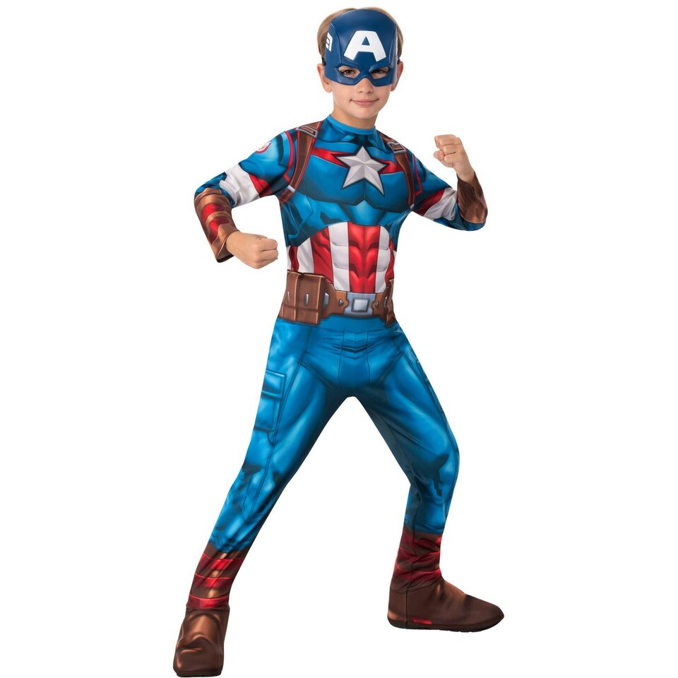 image 1 of Captain America Boys Costume - Blue/Red/White - 5-6 Years 5