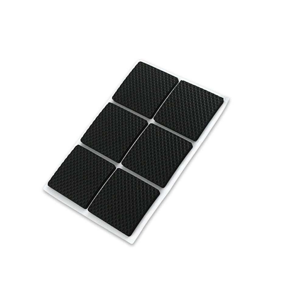 image 1 of 45x45mm Black Square Foam Furniture Pads, Floor Protectors for Chair