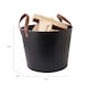 image 7 of Mulberry Large Leather Handle Log Bucket Iron Leather Black Matte Timeless Style
