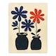 image 3 of Simple Red Daisy Flowers Pots Folk Art Mattise Black Framed Wall Art Print A4