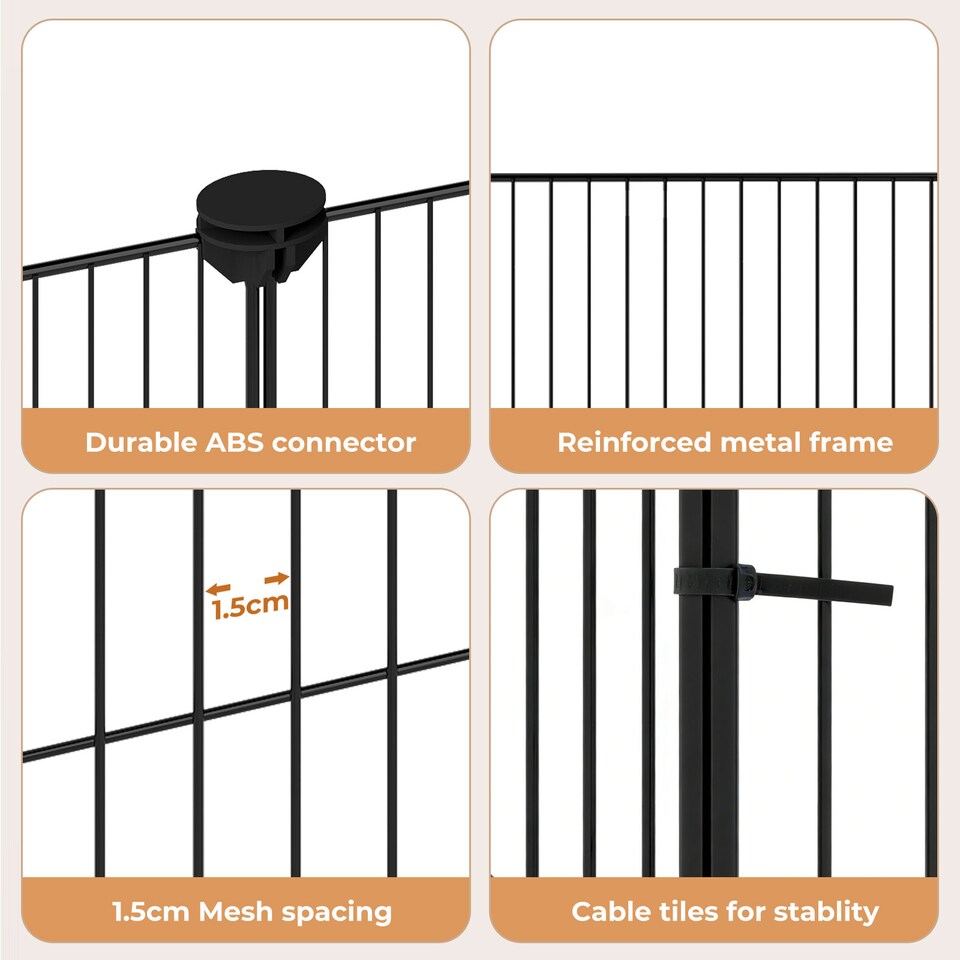 image 1 of Skylos Pet Pen 16 Panel Puppy Rabbit Kitten Playpen Indoor Enclosure Run Cage