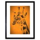 image 1 of Giraffe Head Portrait Bold Orange Animal Lover 9x7" Black Framed Wall Art Print