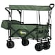 image 1 of Outsunny Outdoor Push Pull Wagon Stroller Cart w Canopy Top Green