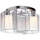 image 1 of HOMCOM Modern Chandelier, SemiFlush Mount Ceiling Light with 2 Light, E27 Bulb Base for Hallway, Dining Room, Living Room, White and Silver