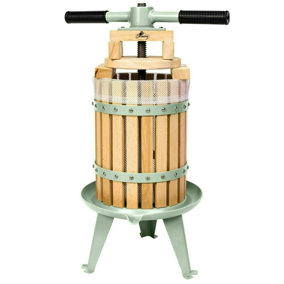 image 1 of Primrose 6L Fruit Crusher Double Handled Juice Cider Wine Press Free Pulp Bags