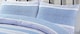 image 2 of Homes Linen Finn Stripe Duvet Cover Set with Pillowcases Reversible Striped Quilt Cover Soft Breathable Easy Care Bedding | Blue | Single