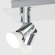 ValueLights Modern Rectangular Chrome Plate 8 Way Adjustable GU10 Ceiling Spotlight
