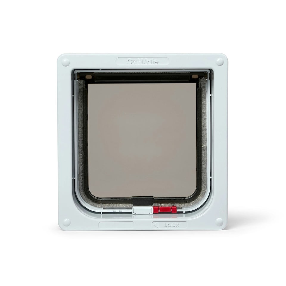 image 1 of Cat Mate Lockable Cat Flap with Door Liner to 50mm White (2 inches) (234W)