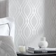 image 4 of Camden Wave Wallpaper in Soft Grey and Silver | Grey | Soft Grey And Silver | 53cm x 10m