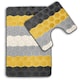image 1 of Velosso Hex Stripe Bathmat Set Anti Slip Yellow