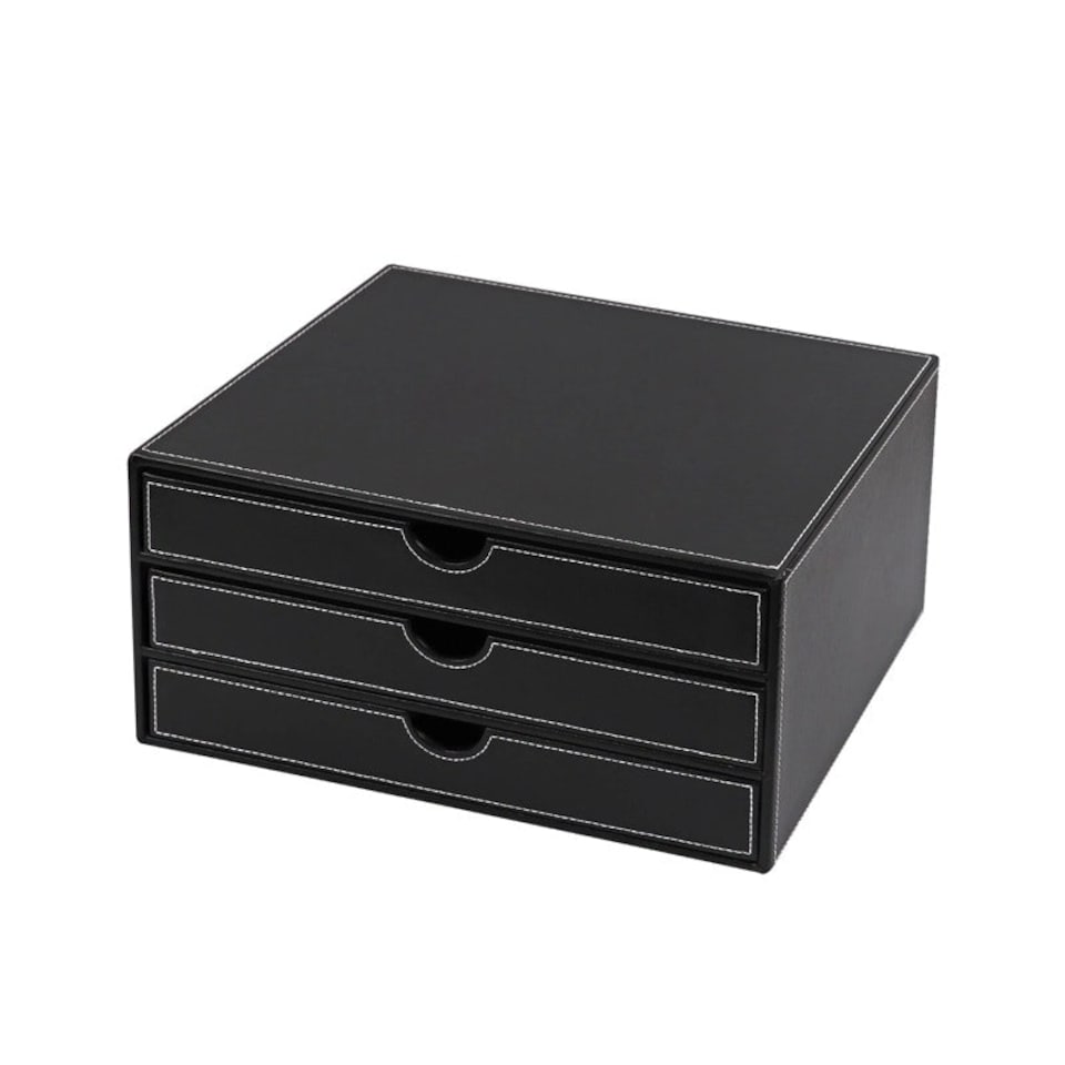 image 1 of PVC Black Desktop Organizer 31.8 x 24 x 19.8cm