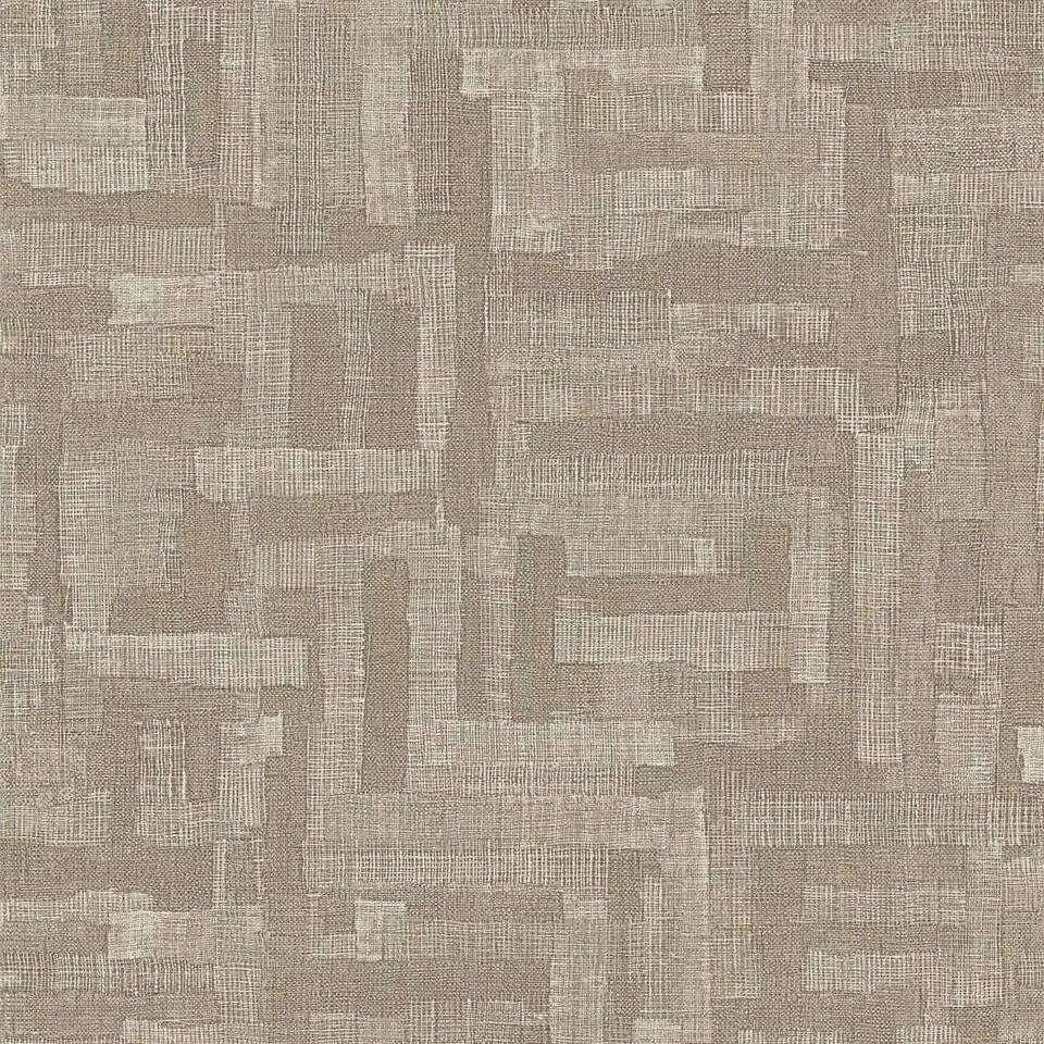 Sample of Hessian Weave Wallpaper in Fawn and Beige N/A