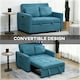image 4 of HOMCOM 2 Seater Sofa Bed Convertible Bed Settee with Cushions, Blue