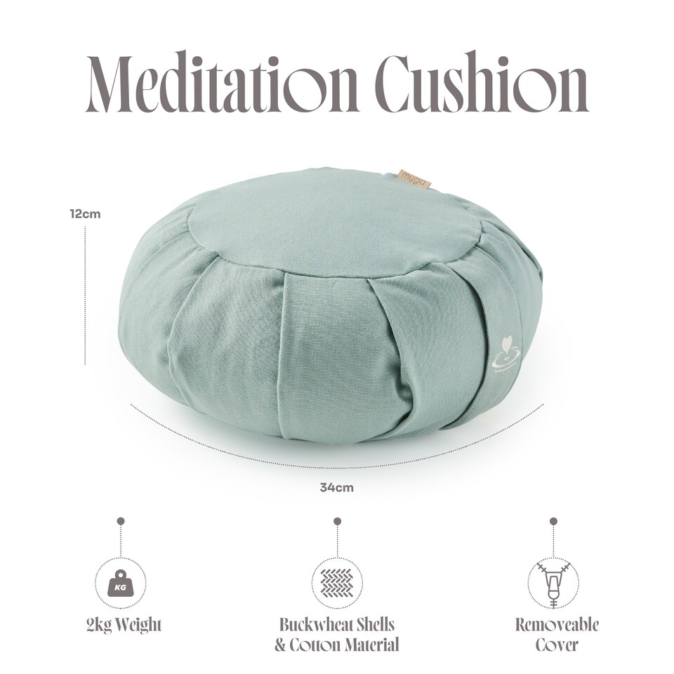 image 1 of Myga Zafu Yoga Meditation Cushion - Teal | Blue