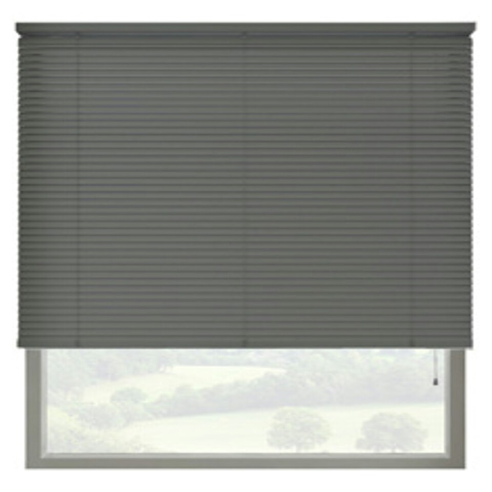 115cm Slate Grey 25mm Slat PVC Venetian Blind (152cm Drop) | Grey | Grey