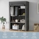 image 6 of HOMCOM Fabric Wardrobe, Portable Wardrobe with 6 Shelves, 1 Hanging Rail, Foldable Closets, 103 x 43 x 162.5 cm, Dark Grey | Grey | Dark Grey