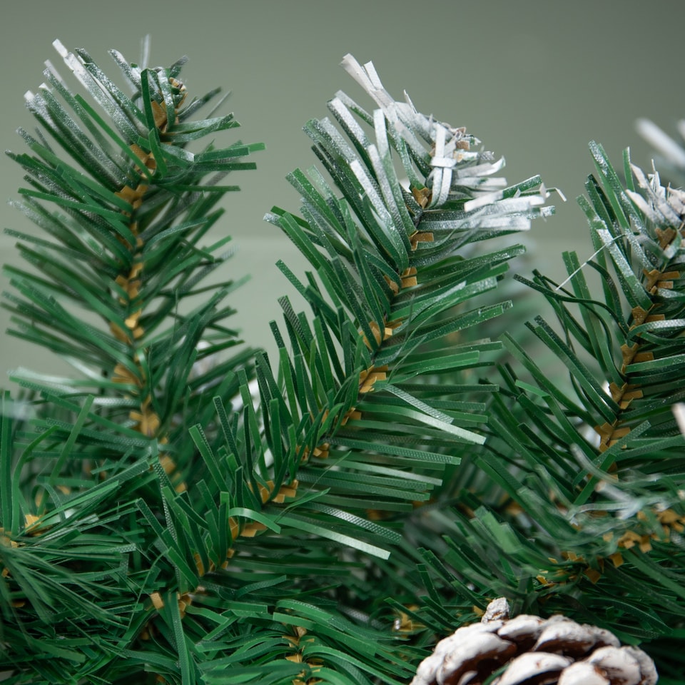 image 1 of Premier 270cm (9ft) Christmas Garland Decoration Snow Tips White Berries & Cones