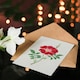 image 4 of Vintage Japanese Botanical Art Card Red Flower