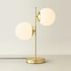 image 3 of ValueLights Jas Gold Metal Table Lamp with White Frosted Glass Shades