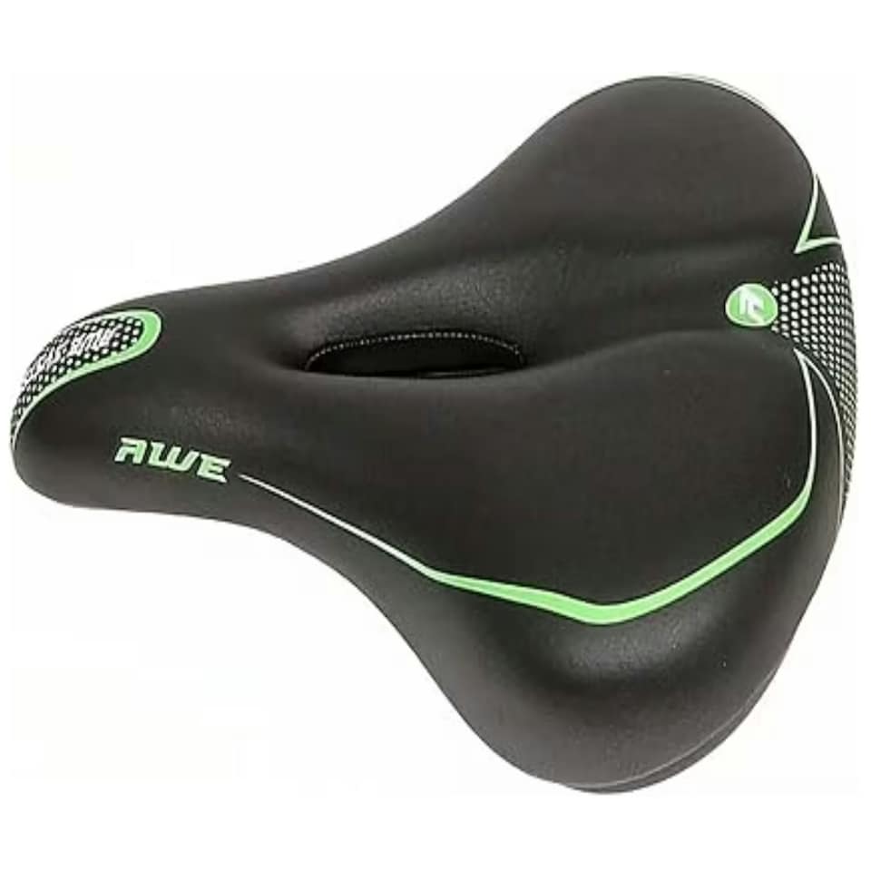 image 1 of AWE Adult Ladies COMFORT GEL Bike/E-Bike/City Green/Black Large Saddle