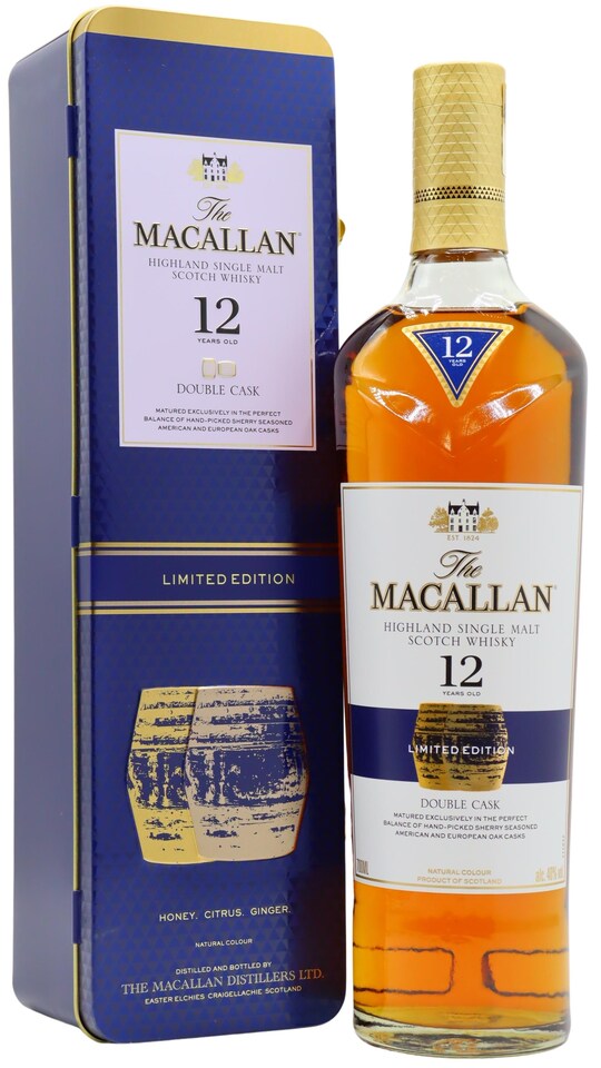 Macallan Double Cask Highland Single Malt 12 year old Whisky Gift Tin