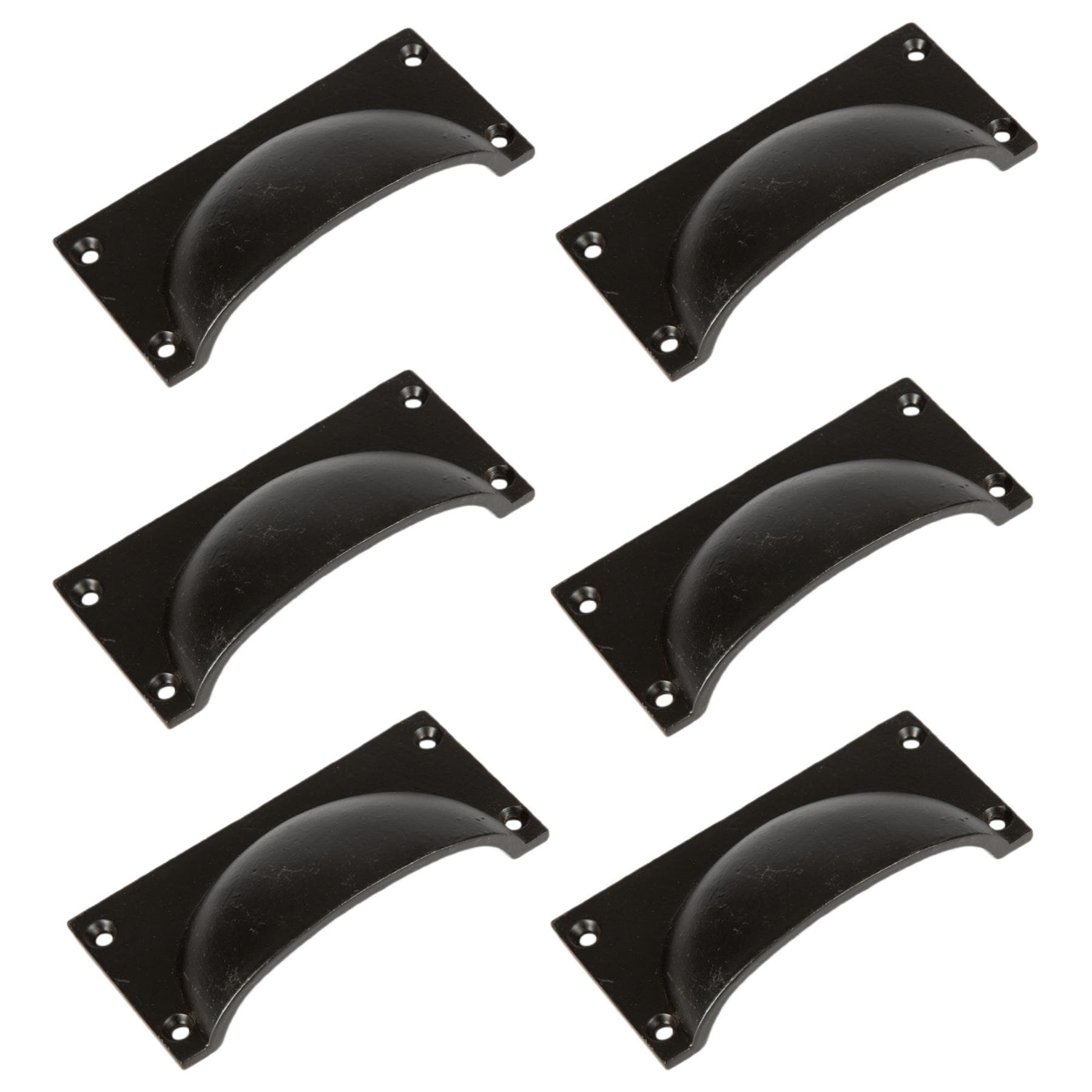 Hammer and Tongs Rectangular Cabinet Drawer Pull - W105mm x H50mm - Pack of 6 in Black | Size: 1000mm x 500mm