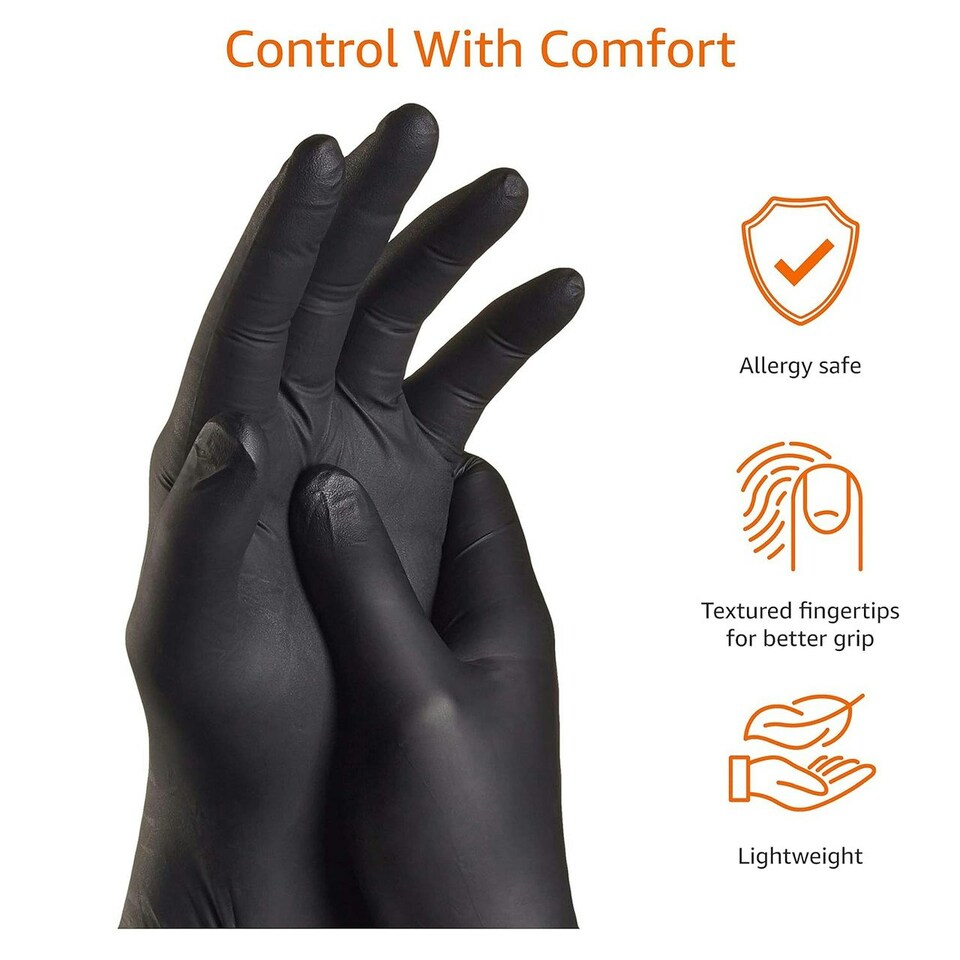 image 1 of Touchguard Black Nitrile Gloves - Box of 100x Black | Large