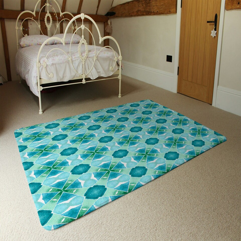 image 1 of Green cool boho chic summer (Rug) Green | Medium: 80x150cm