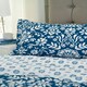 image 3 of Ornamental Tile Floral 100% Cotton Duvet Cover Set – Soft & Decorative | Blue | Super King
