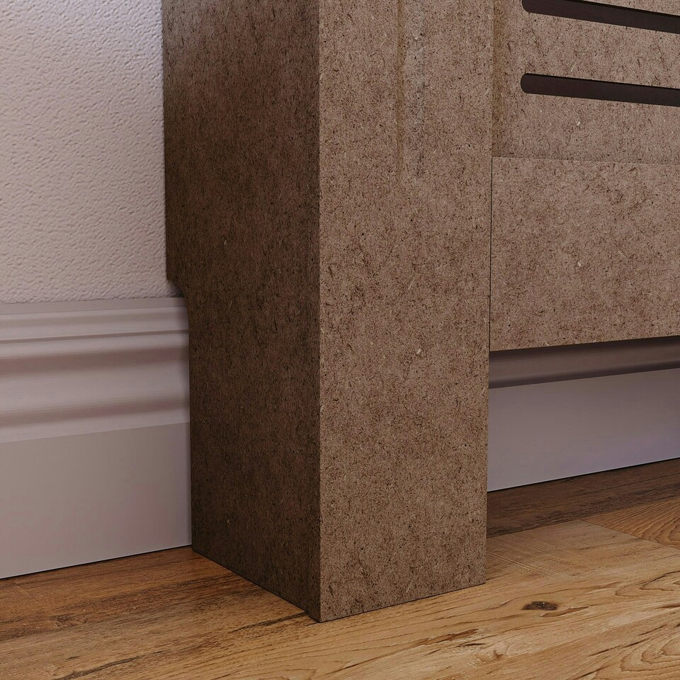 image 1 of Vida Designs Milton Radiator Cover MDF Slatted Cabinet, Unfinished, 111cm