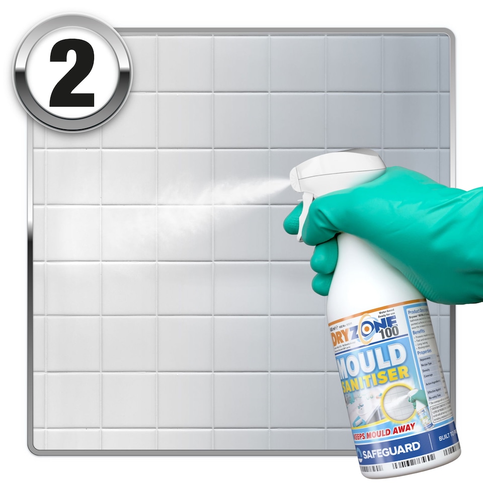 image 1 of Dryzone Mould Remover Prevention Kit (3 x 450ml Spray) - Fast-Acting Black Mould Remover on Bathroom, Walls, Ceilings and Others