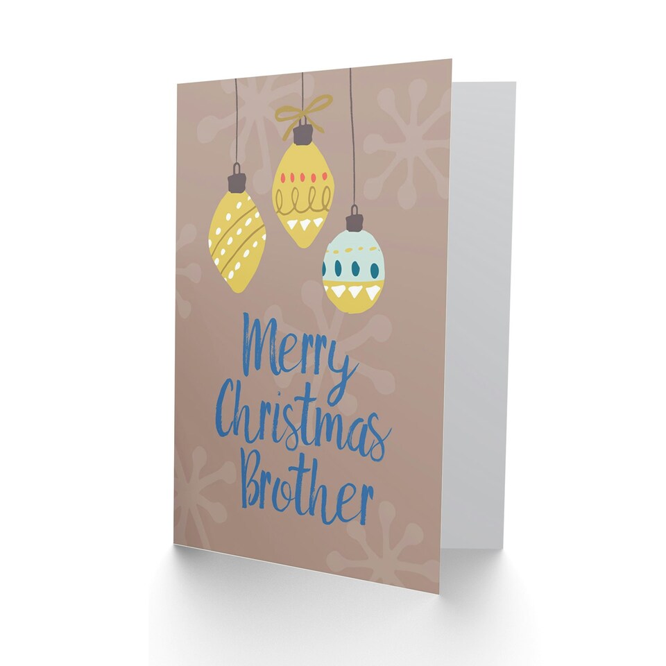 image 1 of Baubles Snowflakes For Brother Christmas Card
