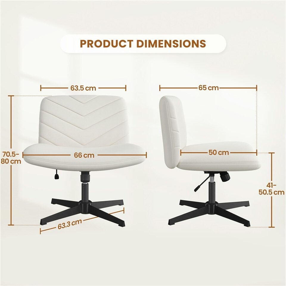 image 1 of Yaheetech Fabric Swivel Desk Chair for Home Office N/A | Beige
