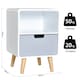 image 3 of HOMCOM Nordic Style Bedside Table End Table Nightstand With Drawer