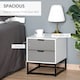 image 4 of HOMCOM Bedside Cabinet with 2 Drawer Storage Unit, Unique Shape Bedroom Table Nightstand with Metal Base, for Living Room, Study Room, Dorm