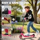 image 4 of HOMCOM Kids Electric Scooter, Electric Scooters for Kids Ages 6-10, 8 KM H 6 KM Lightweight E-Scooter, Adjustable Height, Rear Brake | Pink | Pink | 76cm x 53cm x 95cm