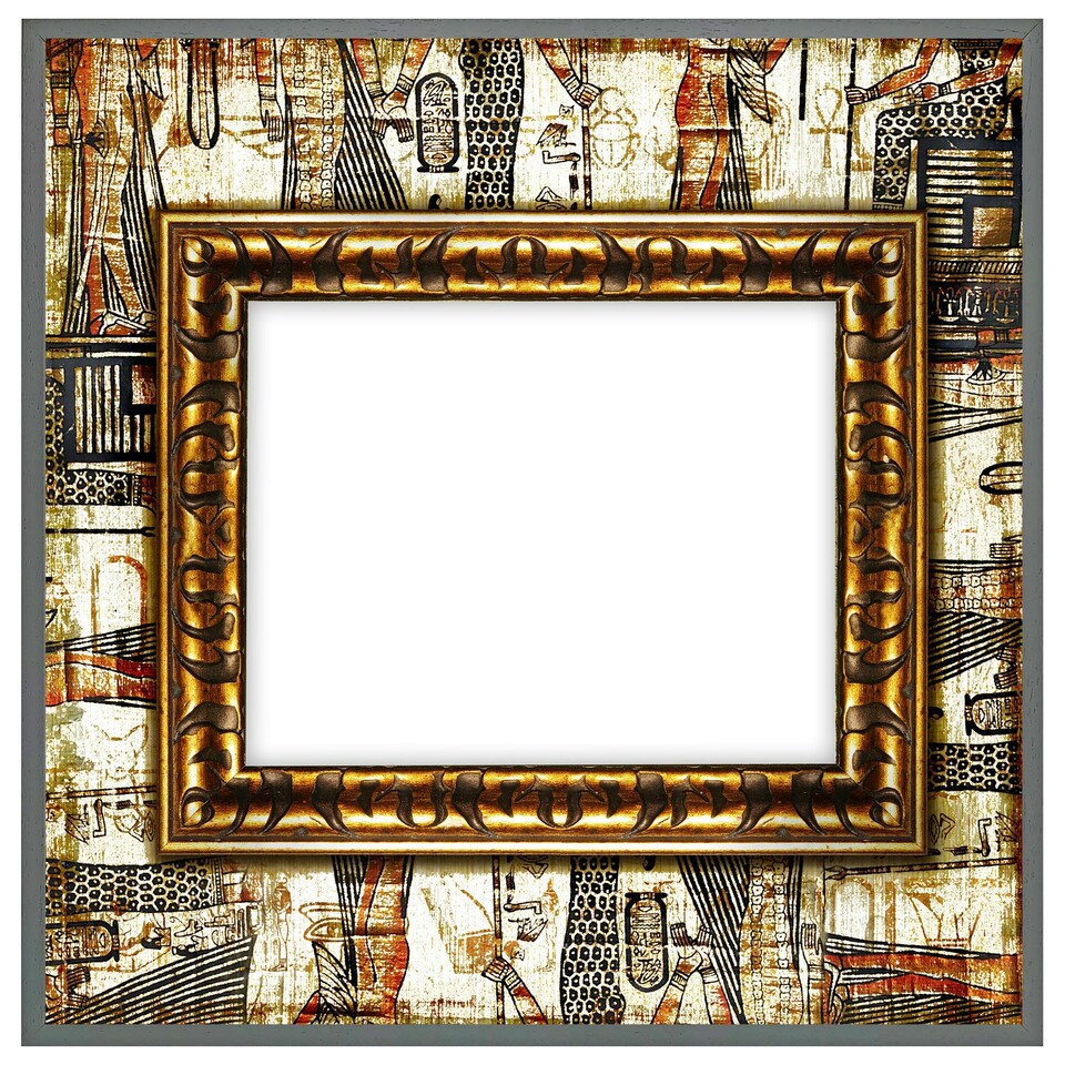 image 1 of Rustic egyptian frame (Picture Frame) Brown | L