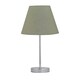 image 1 of Chrome Stick Table Lamp with Sage Green Fabric Shade Chrome | Green
