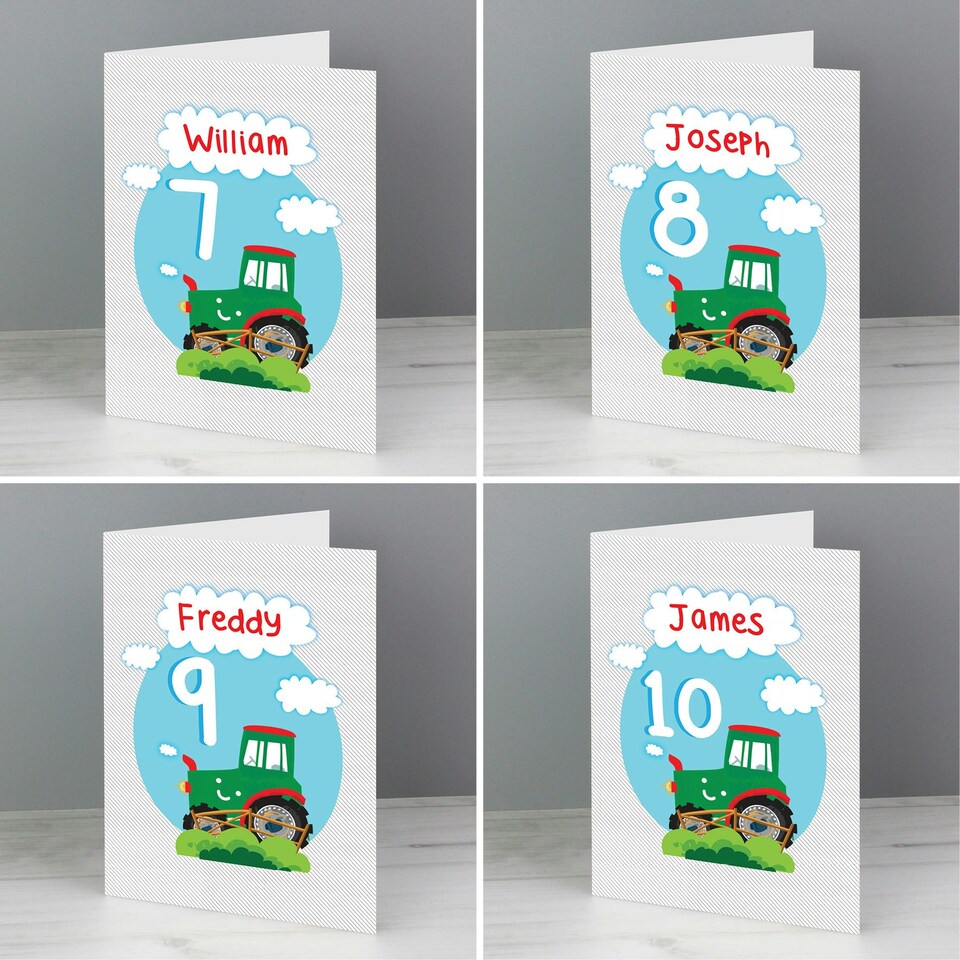 image 1 of Personalised Tractor Birthday Card