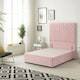 image 4 of Sunburst Divan Bed with 4 Drawers & 54'' Floor Standing Headboard Plush Velvet | Pink | Pink