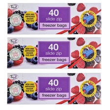 TidyZ Slide Zip Freezer Bags 40 Assorted Pack Multipack 3