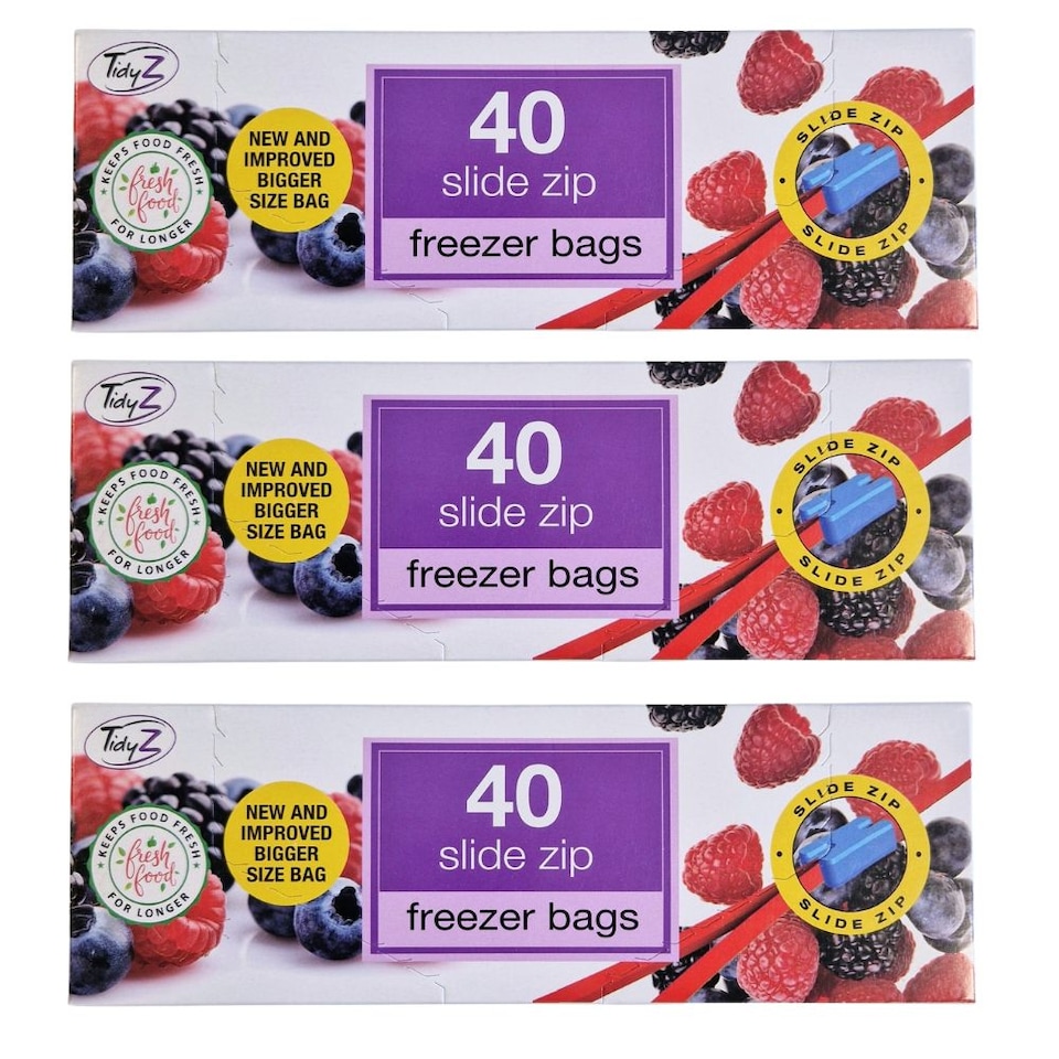 TidyZ Slide Zip Freezer Bags 40 Assorted Pack Multipack 3