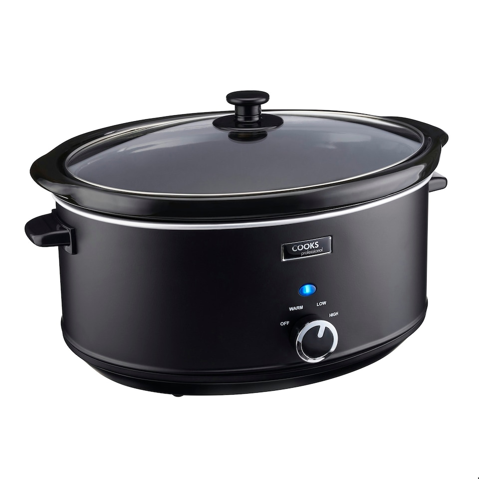 image 1 of Cooks Professional Slow Cooker 6.5 Litre with Dishwasher Safe Bowl, 2 Heat Settings & Keep Warm Function | Black